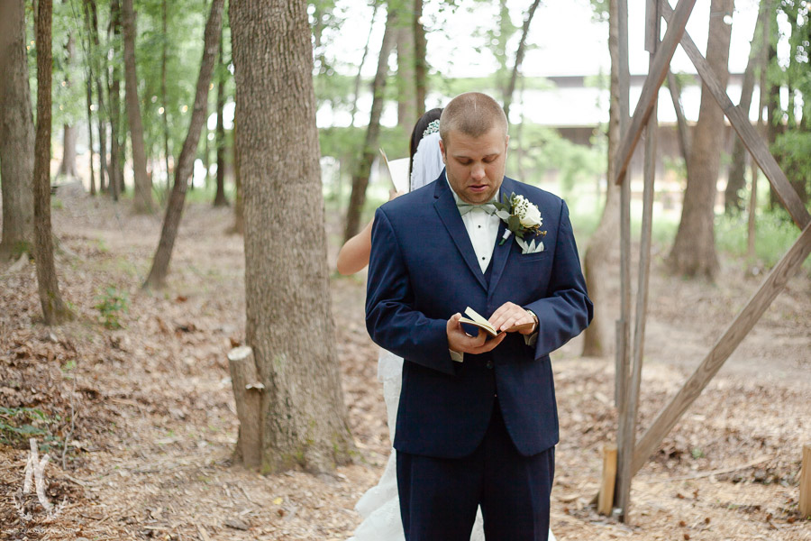 Groom cries as he reads letter from bride 