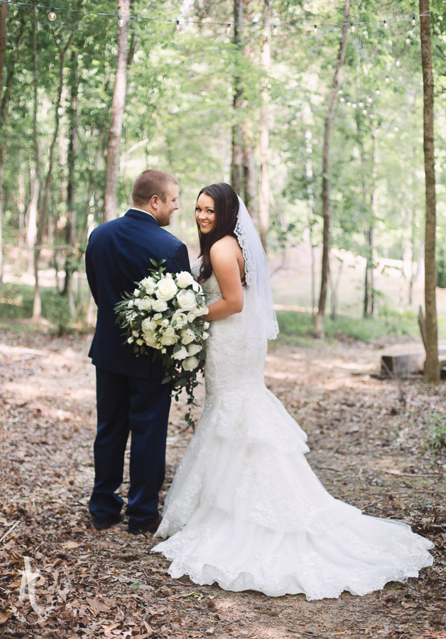 Bride & Groom in woods