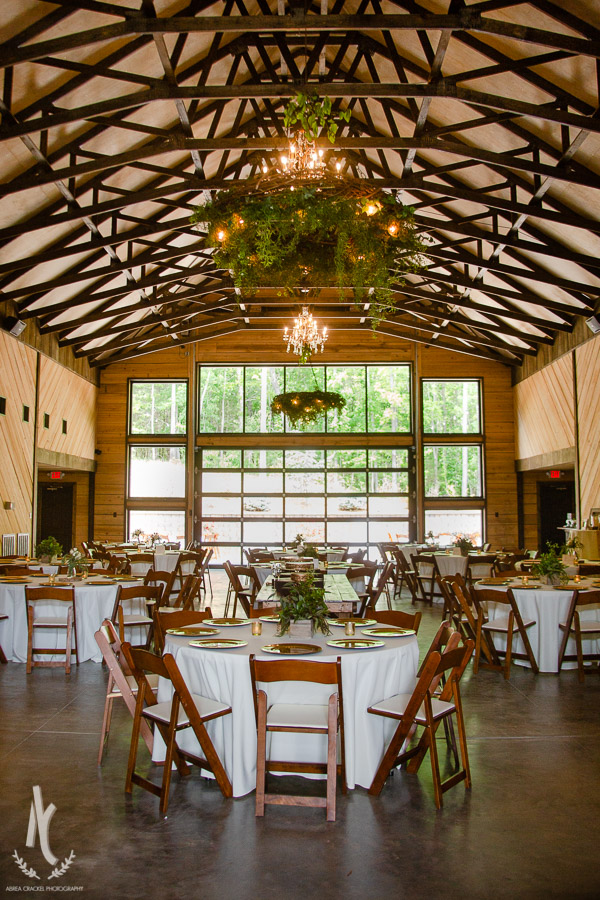 Reception tables at K&M Barn in Atwood, Tennessee 