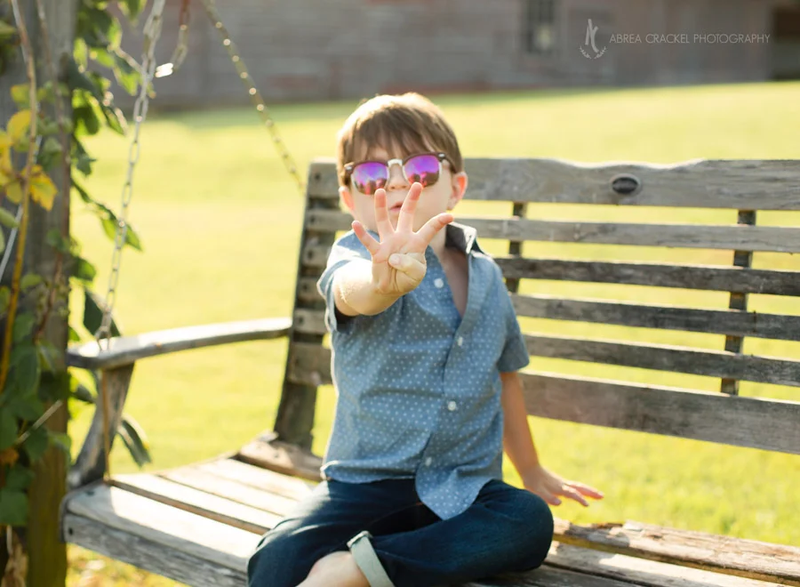 Four-year-old birthday photos for little boy