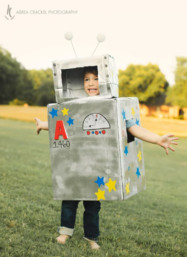 Robot birthday DIY costume for toddler boy