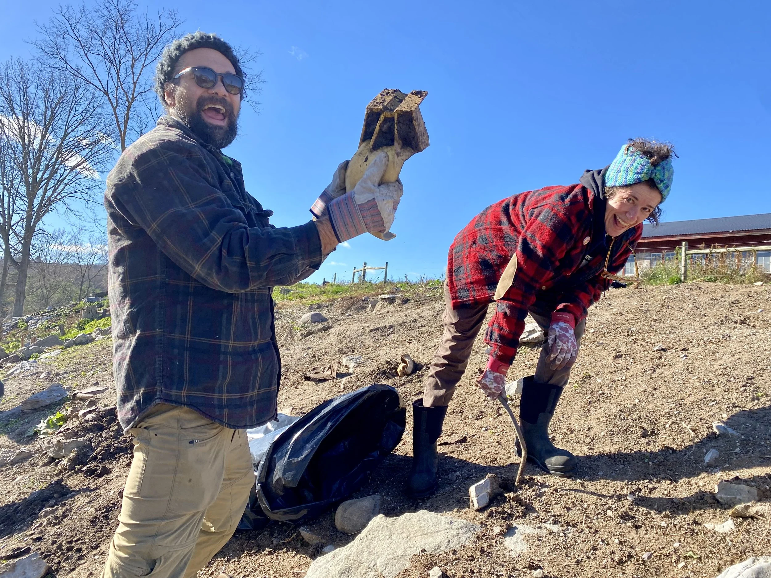Matt and Lindsey excavating garbage Tups Crossing.jpg