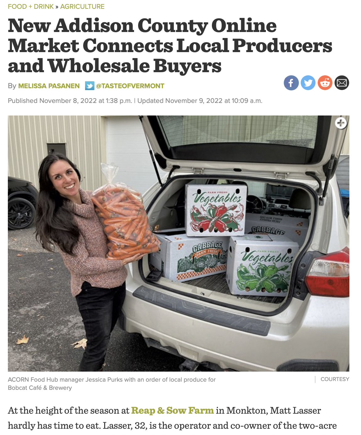 food in addison county