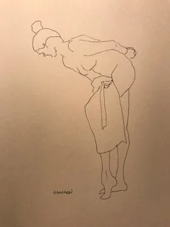 Left hand with ink
