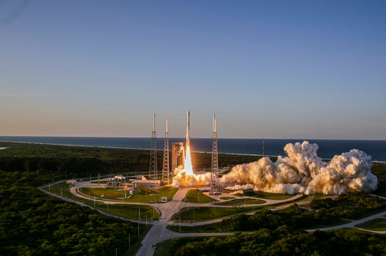 Atlas V rocket holding the OSIRIS-REx payload at take-off. Credit: United Launch Alliance. 