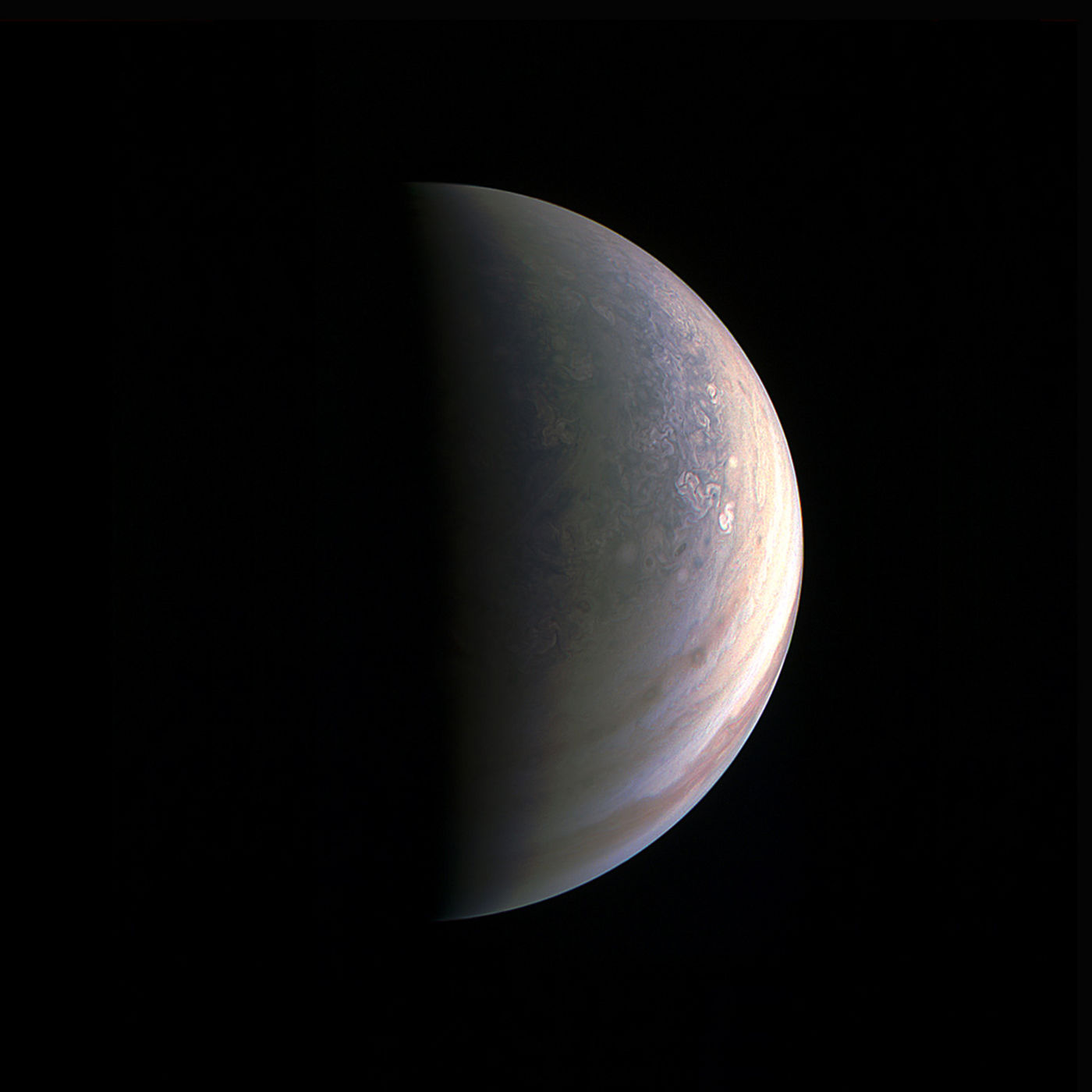 Jupiter's North Pole as imaged by Juno 48,000 miles up from the planet! Credit: NASA/JPL-Caltech/SwRI/MSSS