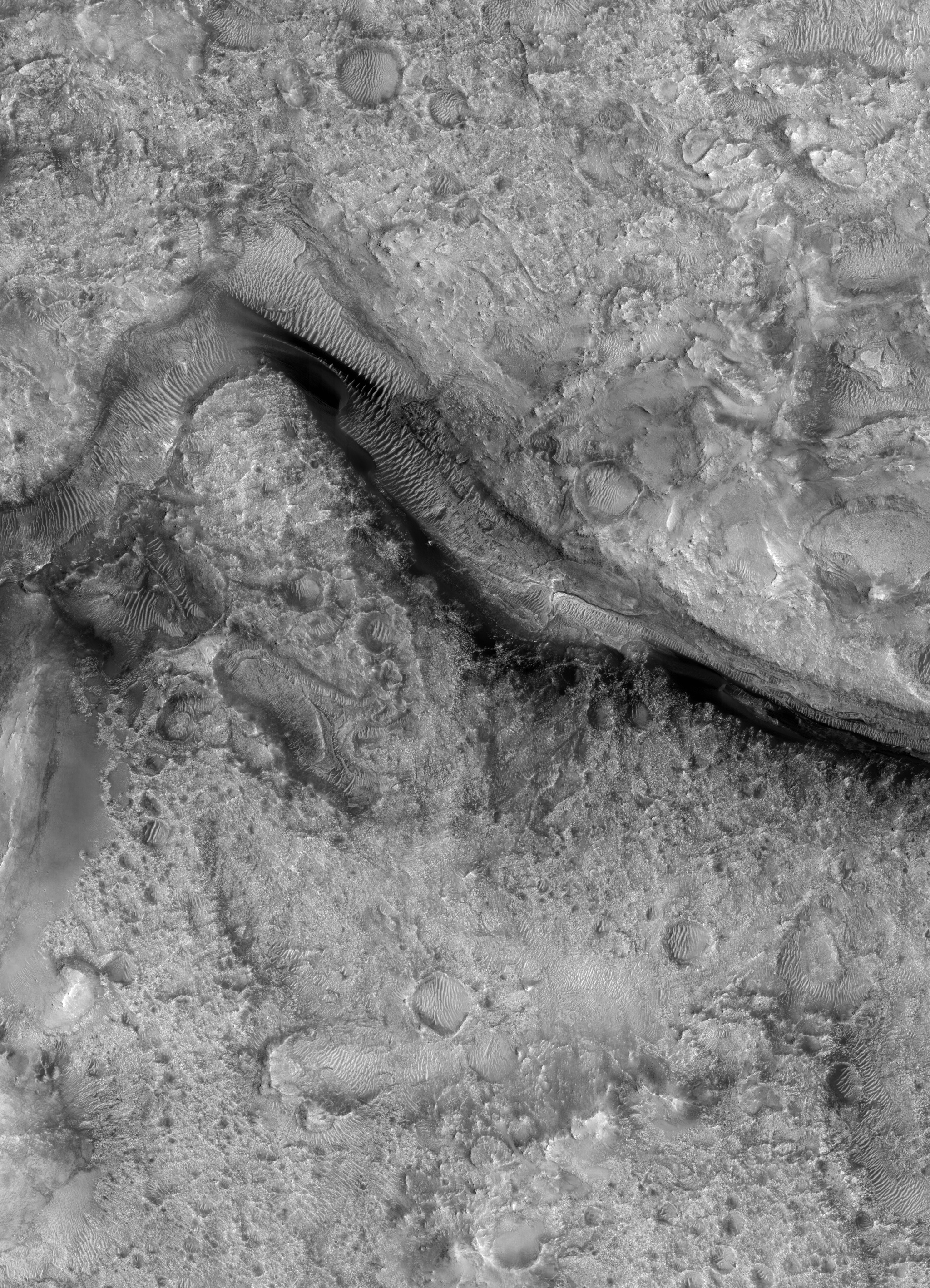 Jezero Crater area for possible future landing site! Image: ASU-HiRISE.