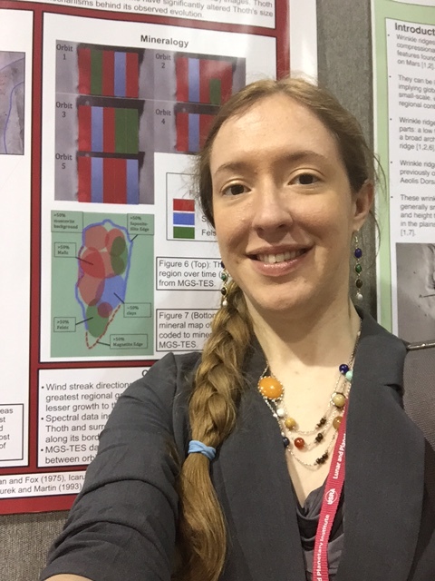 One of the posters I co-authored about mineralogy of a surface feature on Mars! Credit: Caitlin Ahrens.