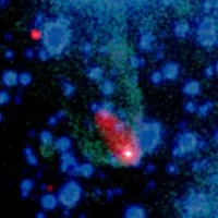 Bow shock around Black Widow Pulsar as seen by Chandra XRay Observatory. Image credit: NASA/CXC/ASTRON/B.Stappers et al.; Optical: AAO/J.Bland-Hawthorn & H.Jones