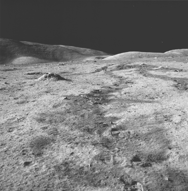 Looking south from the Apollo 17 landing site. Image credit: NASA