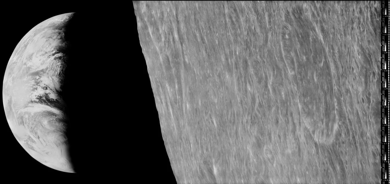 APOD August 27, 2016 image from Lunar Orbiter 1 looking at an Earthrise! Image Credit: NASA / Lunar Orbiter Image Recovery Project