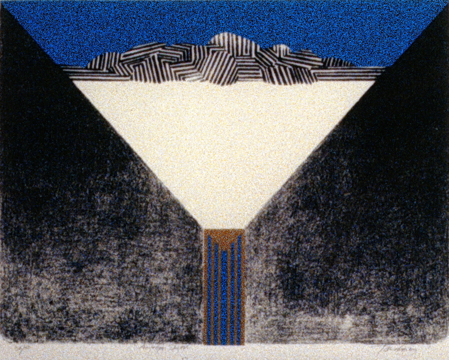 Envelope Sketch , 1967, Takao Tanabe, serigraph, edition 36/50, 15" x 20", 1985.03.13. Simon Fraser Centennial Suite Donation. Gift of Jessie Binning.