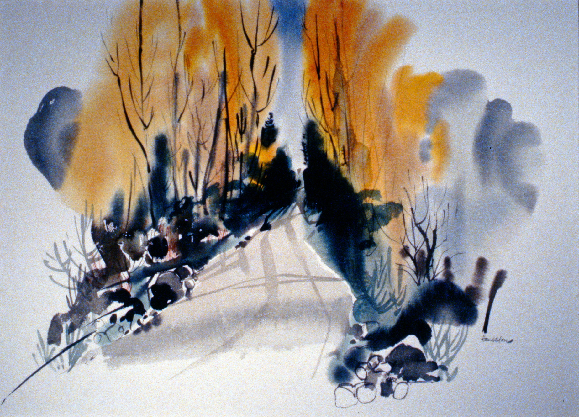 Cariboo Autumn, n.d.Jack Hambleton, watercolour on paper, 54 x 74.3 cm, 1987.01.01. Gift of Mrs. Ernestine Lamoureux.