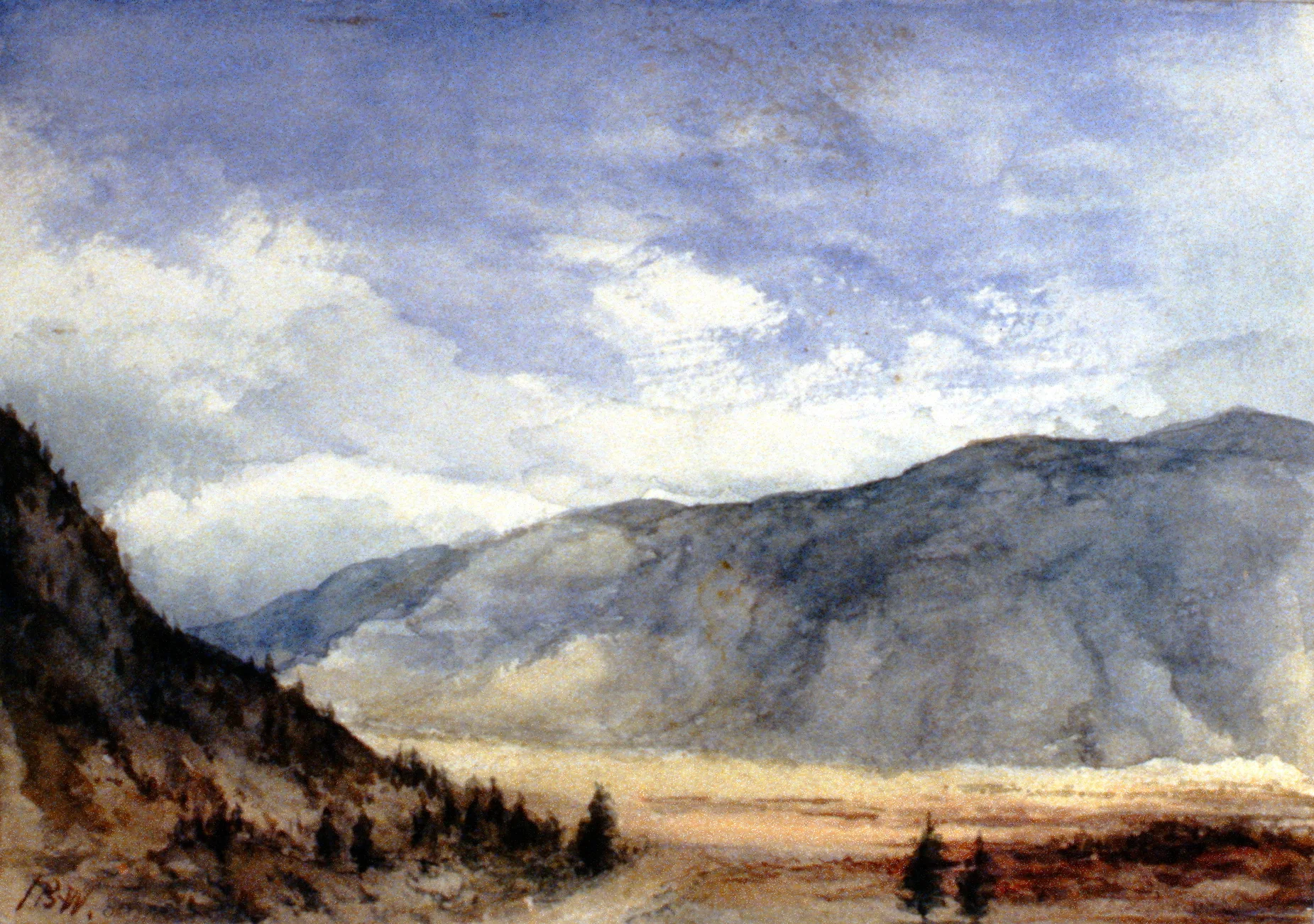 Untitled (Looking South to Cawston), 1895, Julia Bullock-Webster, watercolour on paper, 17.5 x 25 cm, 1983.02.04. Gift of Mrs. Barbara Steel.