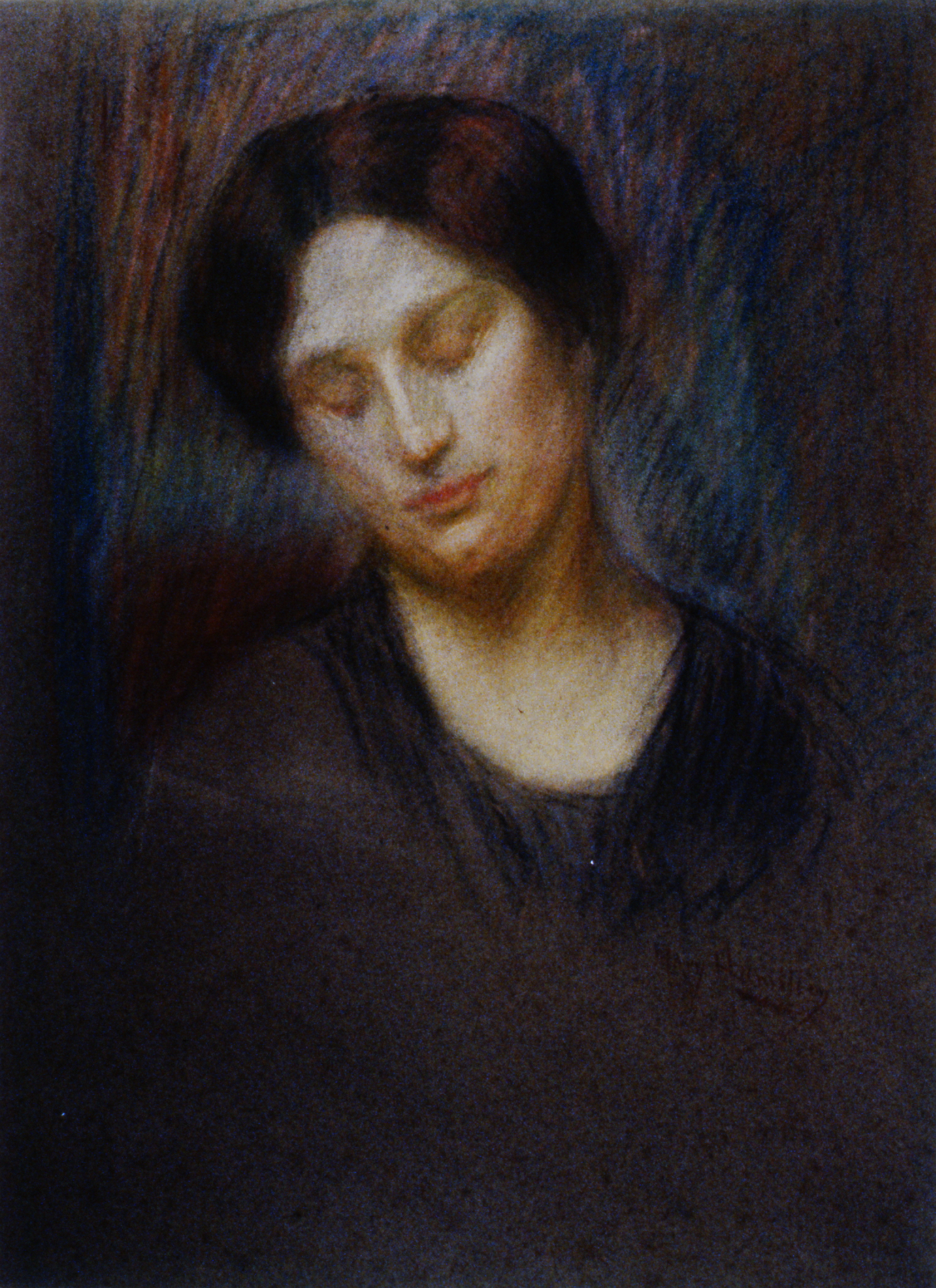 Study of a Woman's Face , n.d., Mary Riter Hamilton, chalk on paper, 23 1/2" x 17", 1987.04.01. Gift of Mrs. Thelma Johnston.