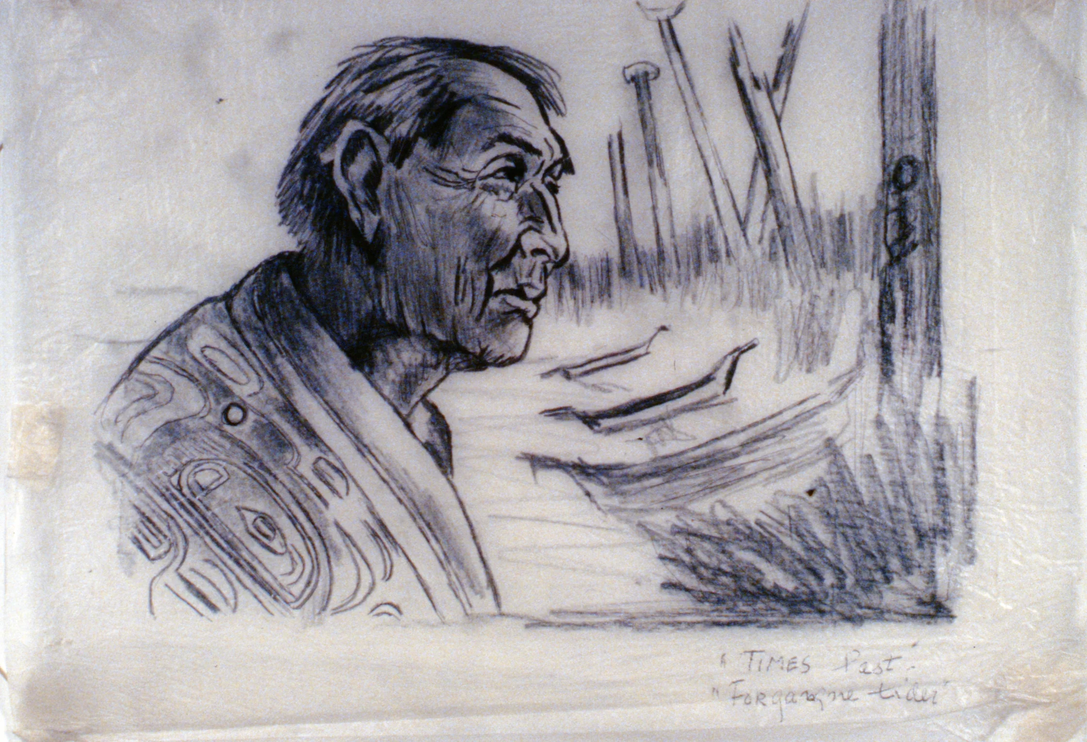 Times Past , 1978, Minn Sjølseth, sketch, 23.5 x 32cm, 1996.02.01