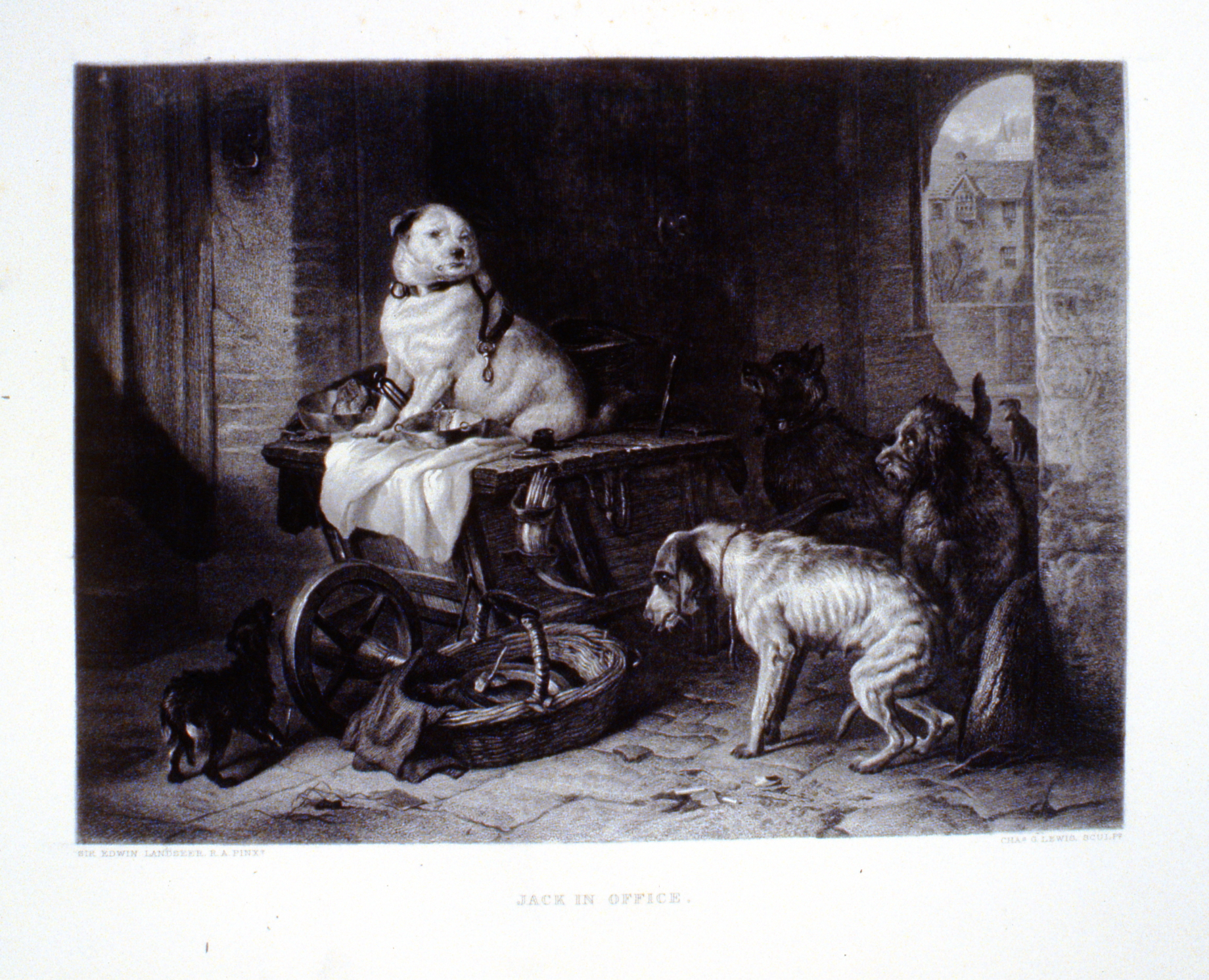 Jack in Office , c. late 19th Century, Charles G. Lewis, steel engraving, 19.3 cm x 26.4 cm, 1996.08.21, gift of Yvonne Adams