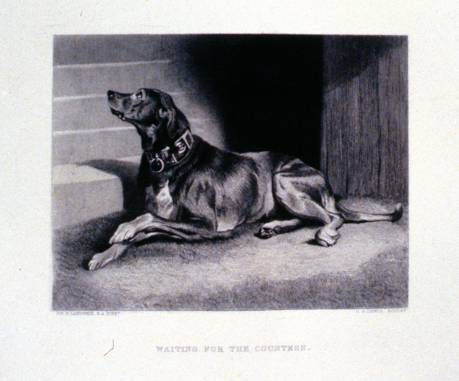Waiting for the Countess , c. late 19th Century, Charles G. Lewis, steel engraving, 14 cm x 18.3 cm, 1996.08.24, gift of Yvonne Adams