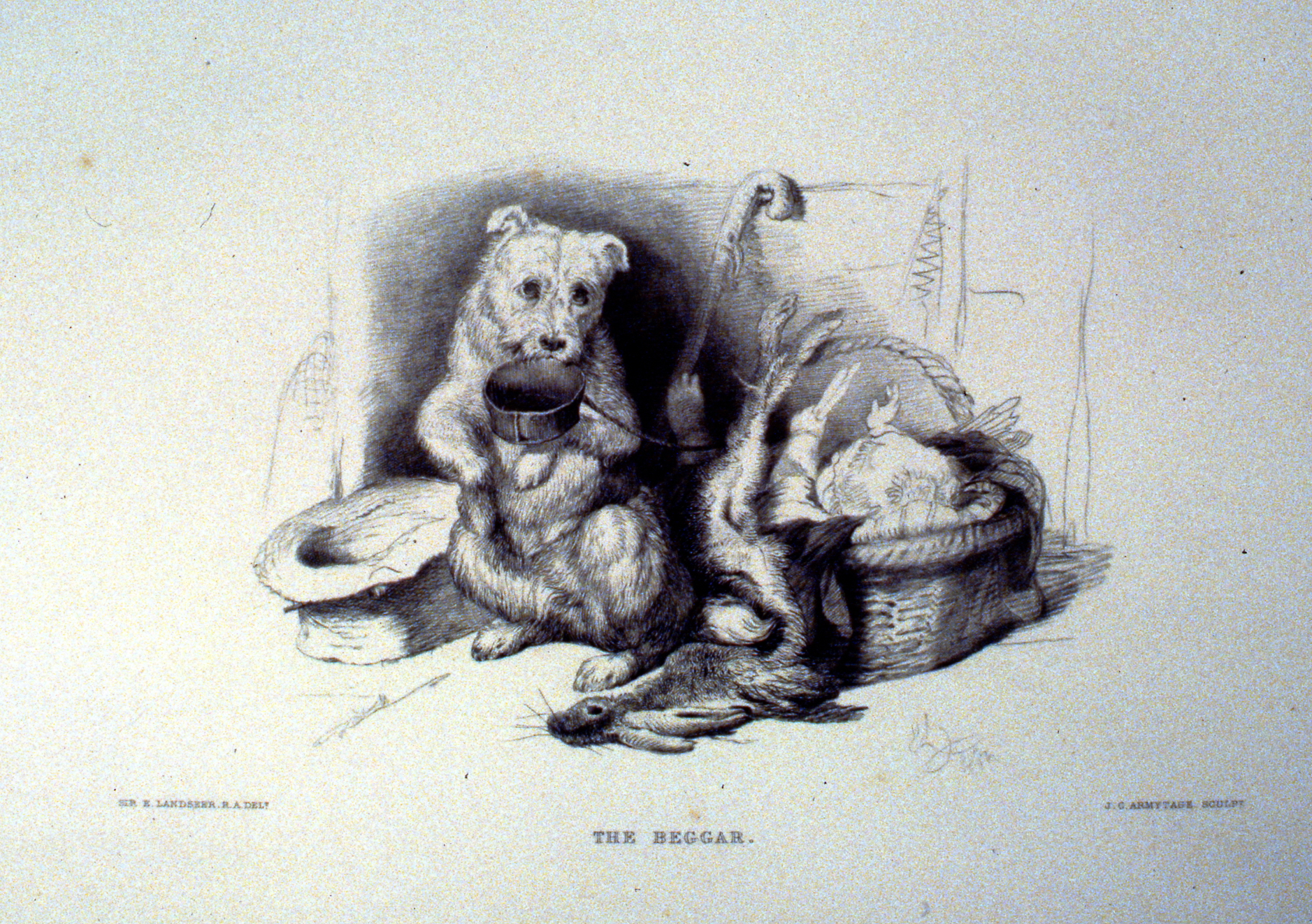 The Beggar , c. late 19th Century, J.C. Armytage, steel engraving, approx. 16 cm x 26 cm, 1996.08.29, gift of Yvonne Adams