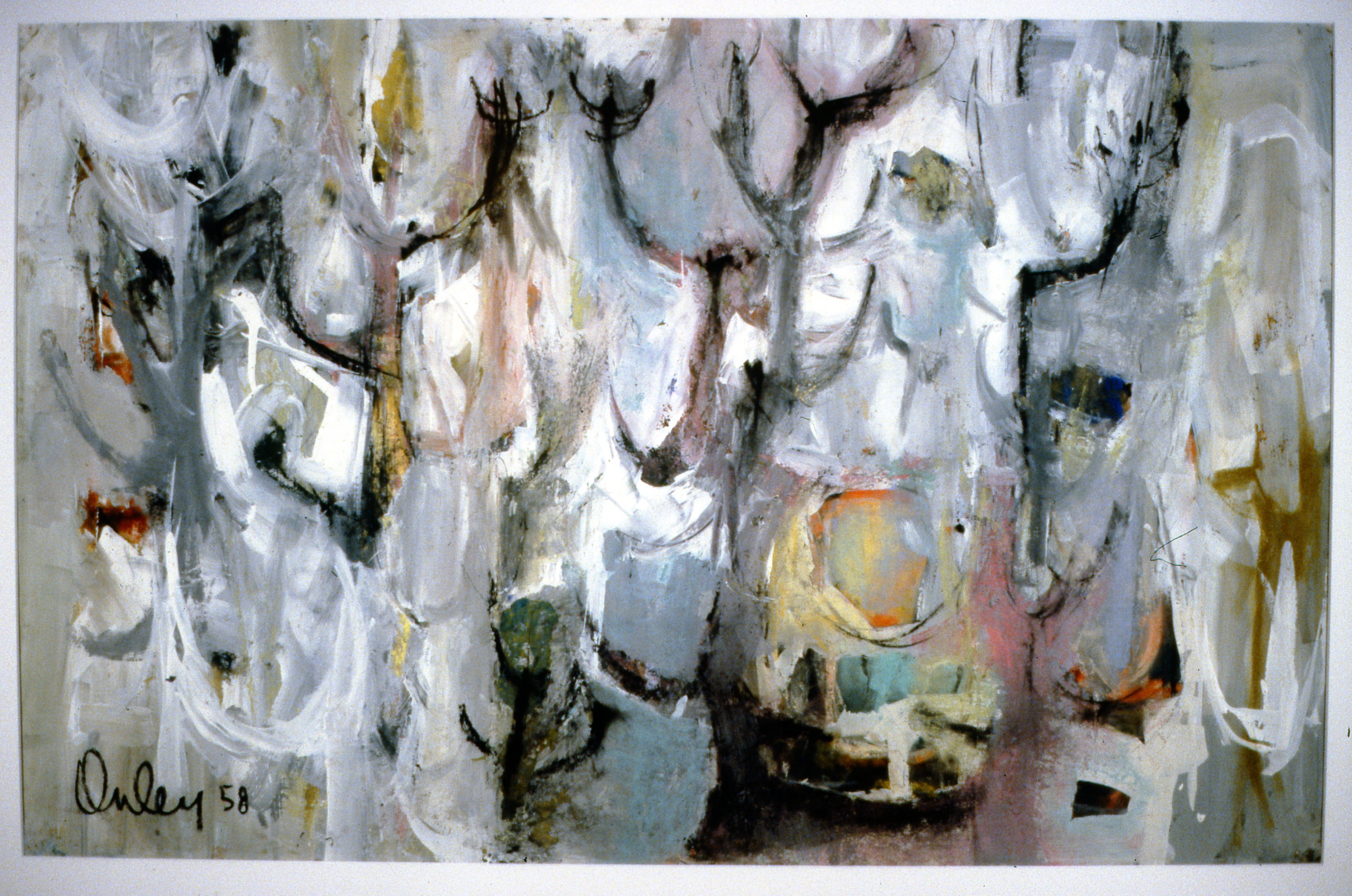 Untitled (Abstract), 1958, Toni Onley, tempera/ mixed media, 54.6 cm x 86.3 cm, 2001.04.12. Gift of the Estate of Ethel & Maurice Joslin.