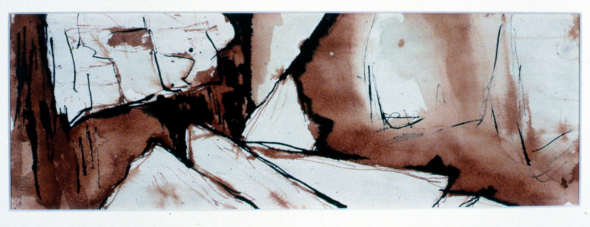 The River , n.d., Marion Armstrong, ink wash, 40.7 cm x 12.8 cm, 2001.04.13, gift of the Estate of Ethel & Maurice Joslin