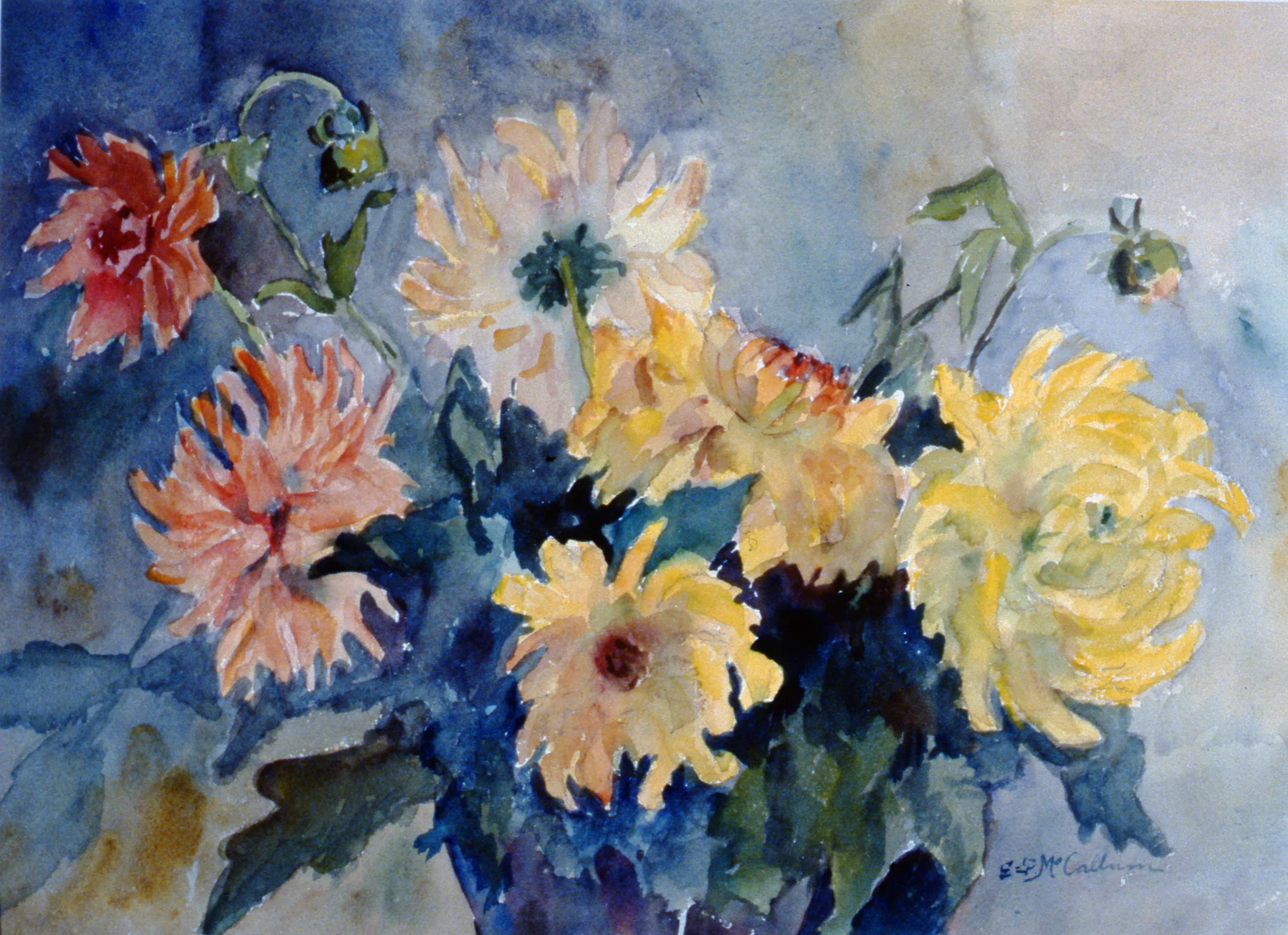 Flowers, n.d., Ethel McCallum, watercolour, 25.4 cm x 30.5 cm, 2001.04.18, gift of the Estate of Ethel & Maurice Joslin