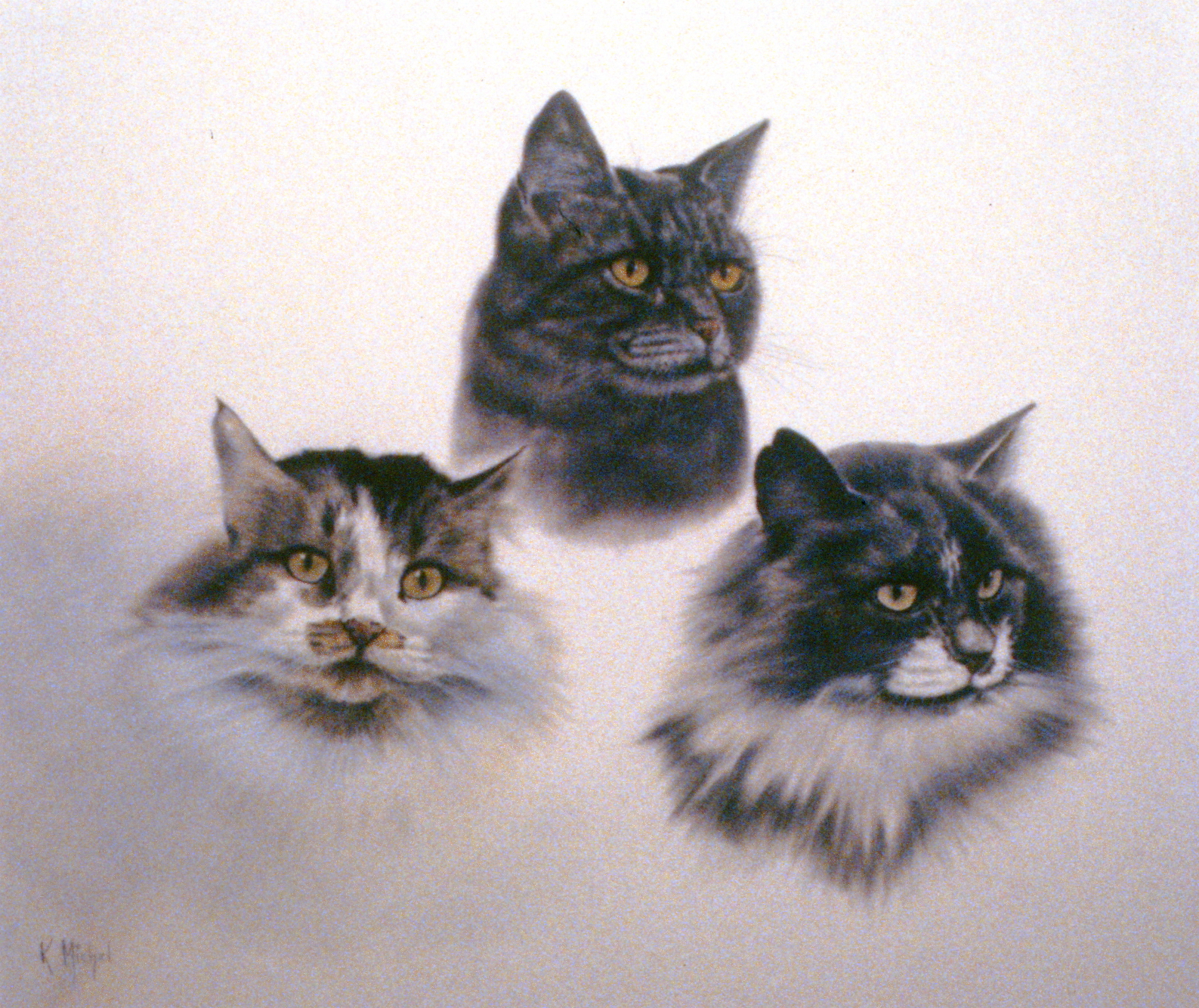 The Family, n.d., Karl Michel, pastel on paper, 45.5 x 53 cm, 1995.01.08. Gift of the Okanagan Mainline Regional Arts Council.