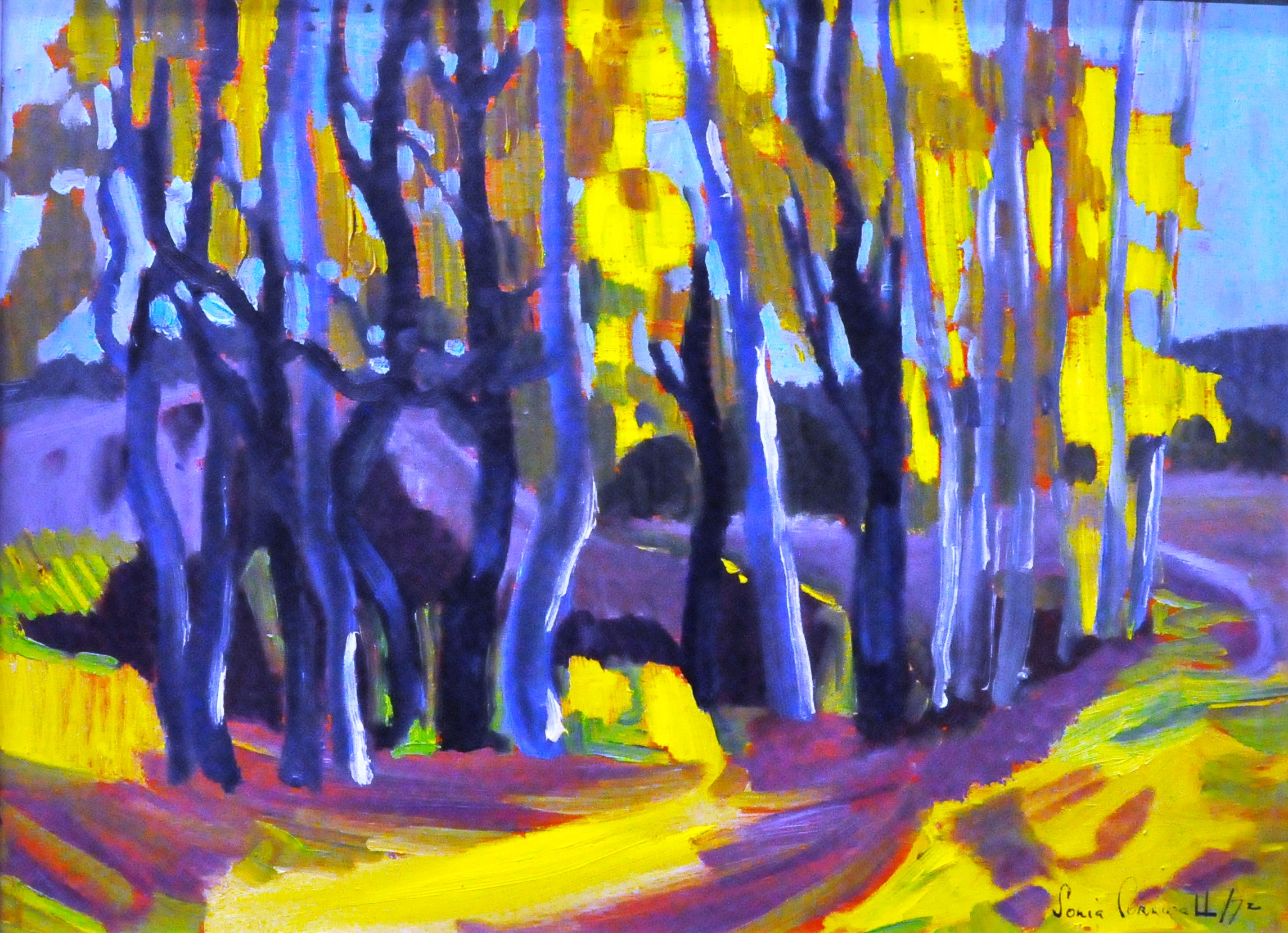 Fall Finery, 1972, Sonia Cornwall, acrylic?, 11.5" x 15.5", 2008.06.01