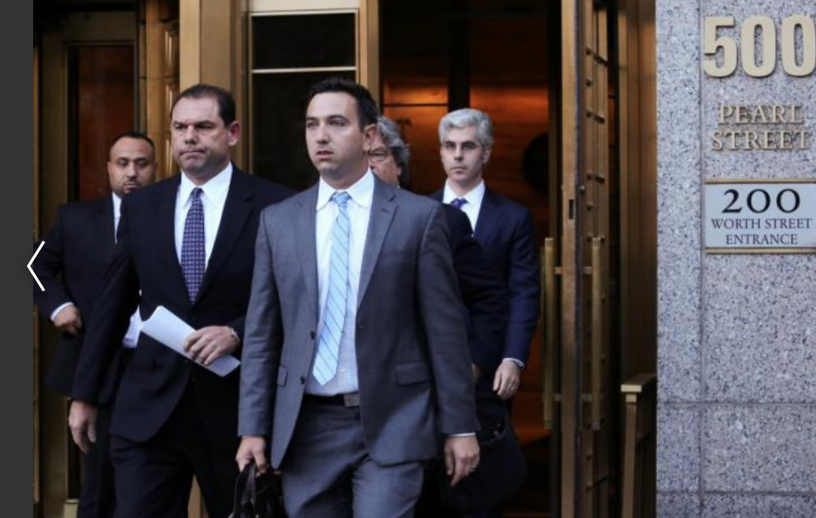 Joseph Percoco (L), former aid to New York Governor Andrew M. Cuomo, walks out of the Manhattan Federal Courthouse in New York, September 22, 2016. REUTERS/Bria Webb