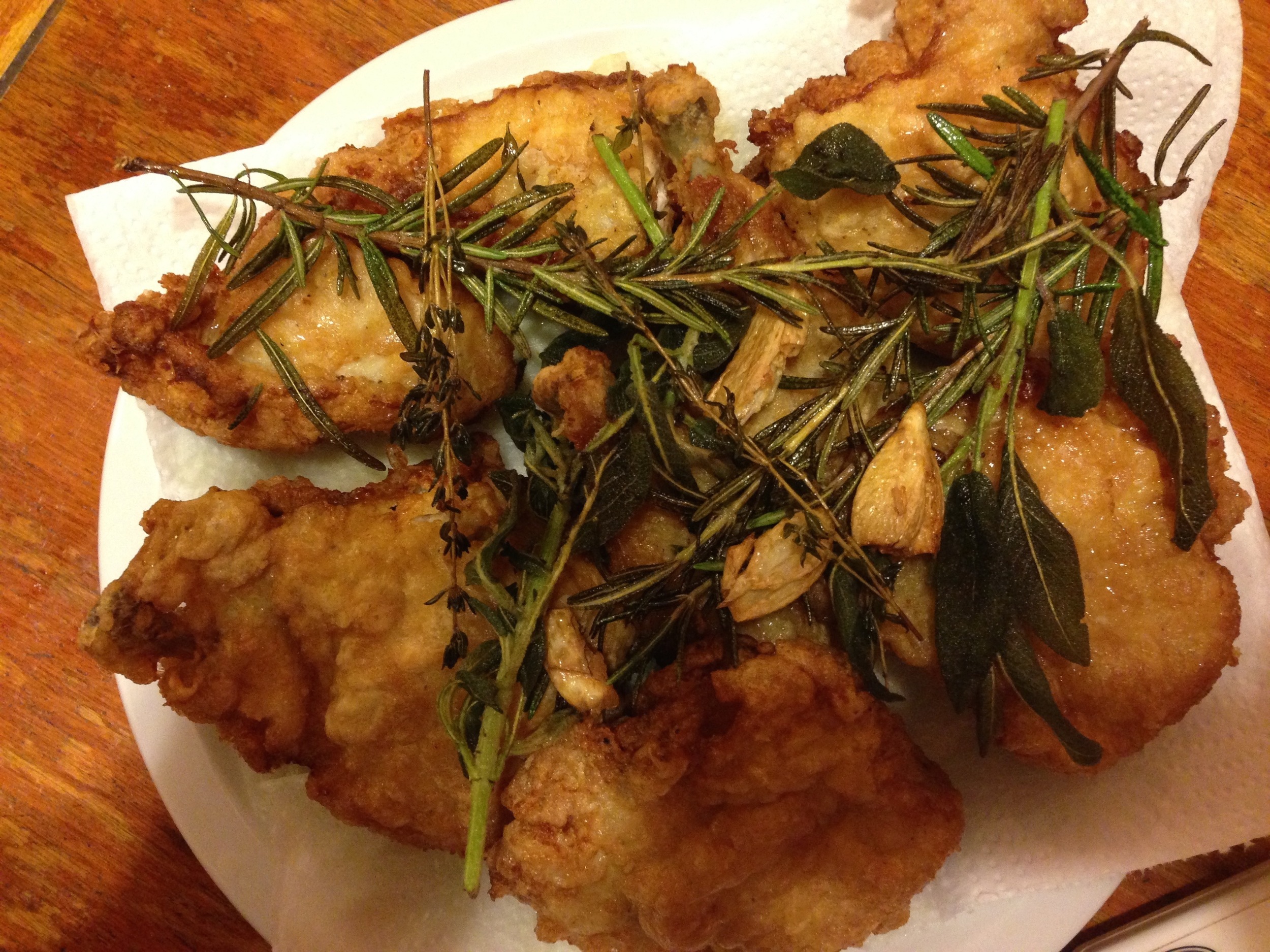 Yuzu Fried Chicken with Fried Herbs and Garlic