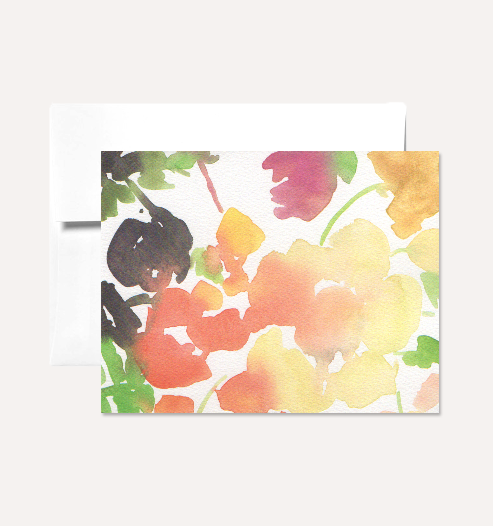 Peach Floral Greeting Card