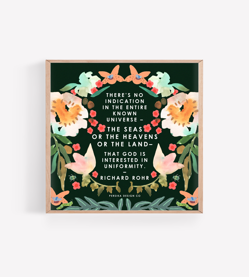 Richard Rohr Quote Floral Art Print — Persika Design Co.