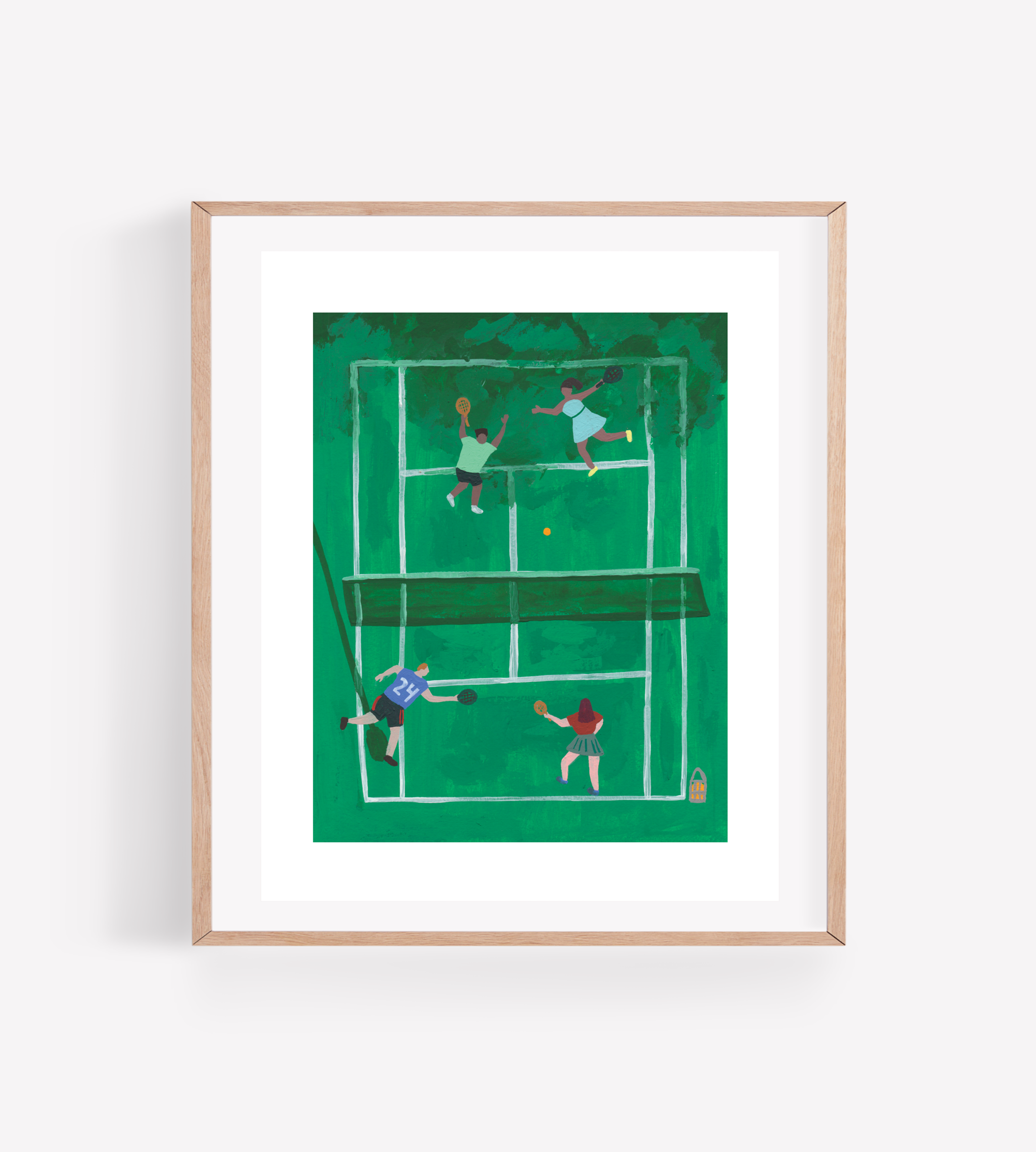 Friends Playing Tennis Art Print