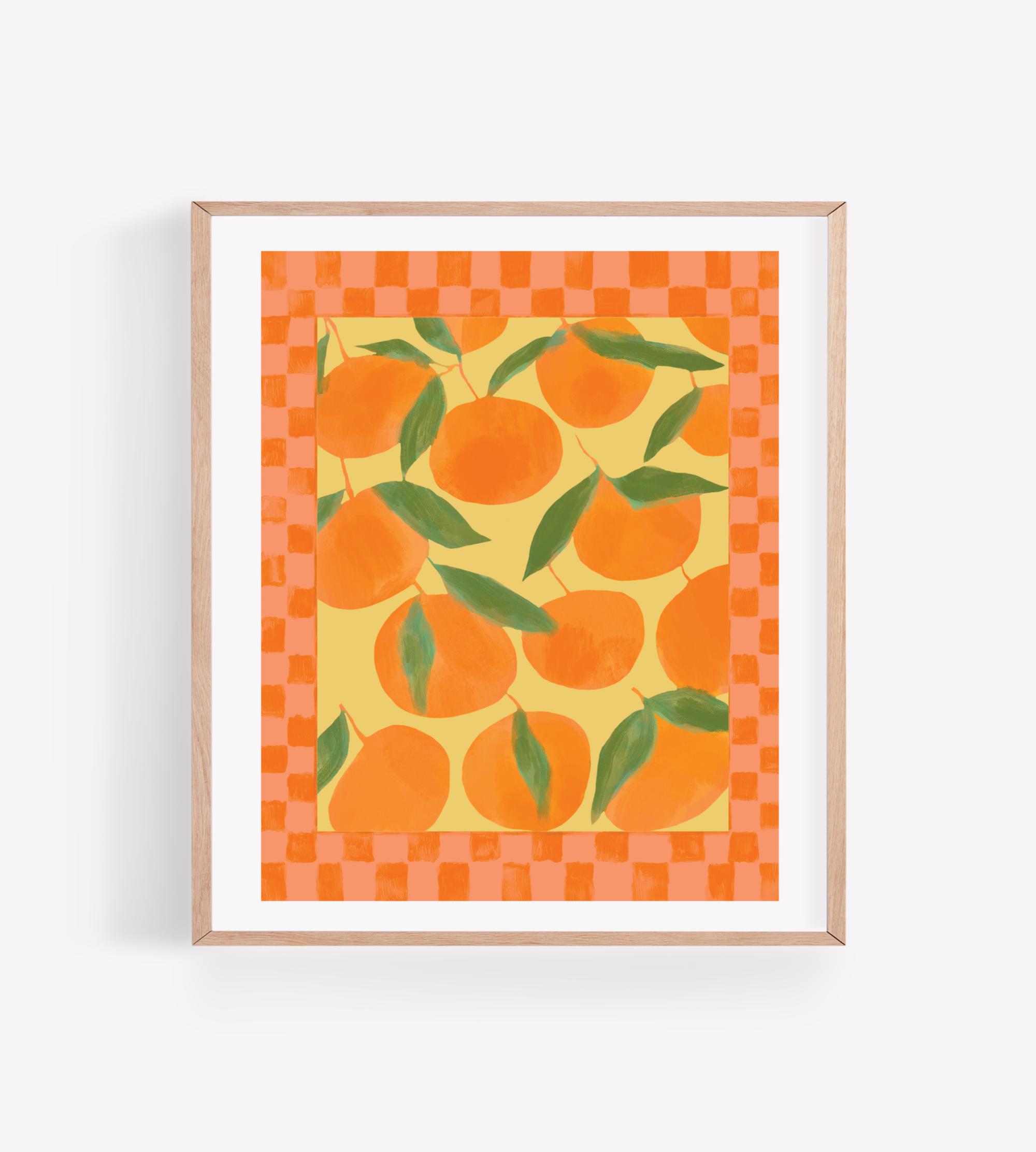 Checkered Oranges Art Print