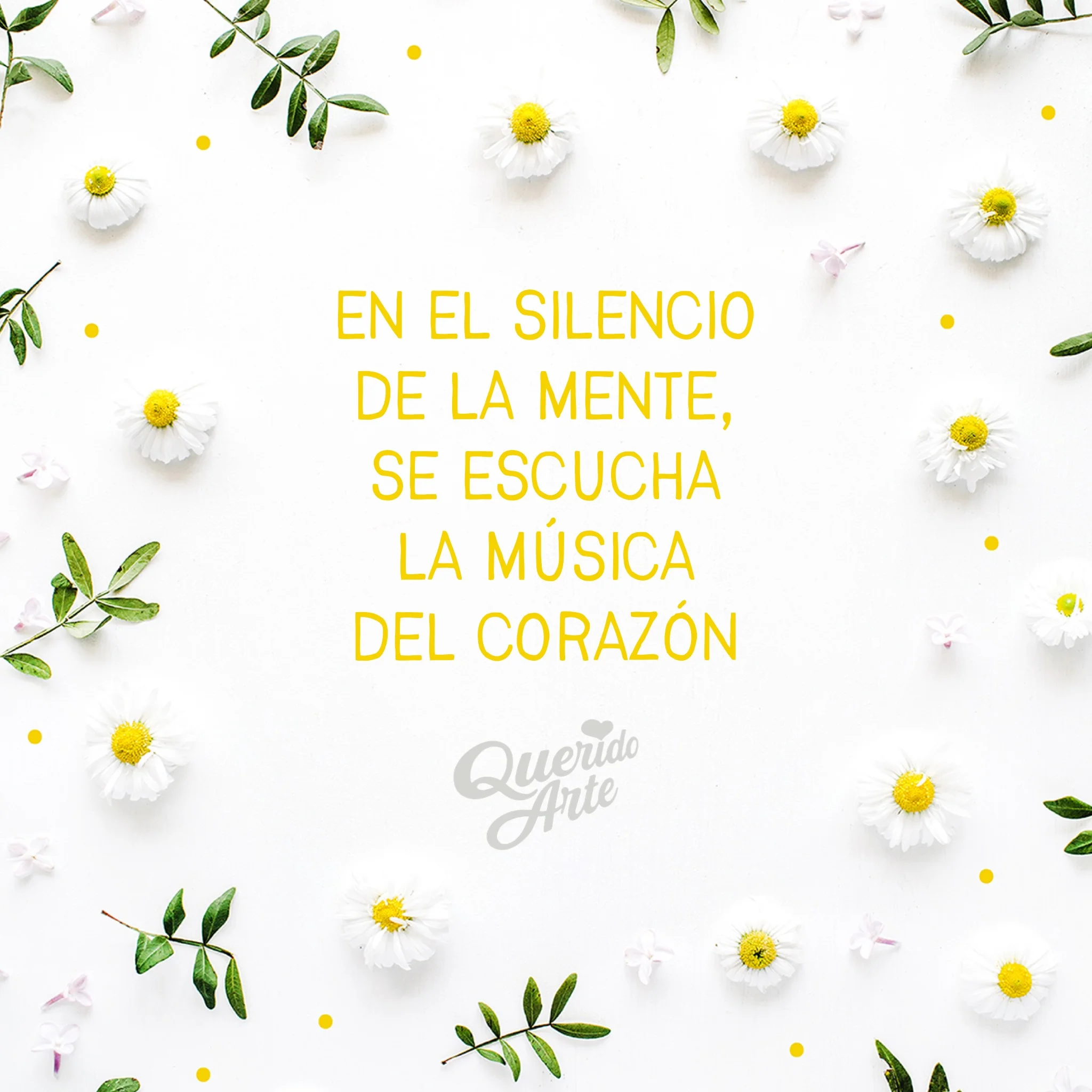 •• En el silencio de la mente, se escucha la música del corazón •• ¡Cierra los ojos y disfrútala! 💛🧠🌼🎵 #QueridoArte