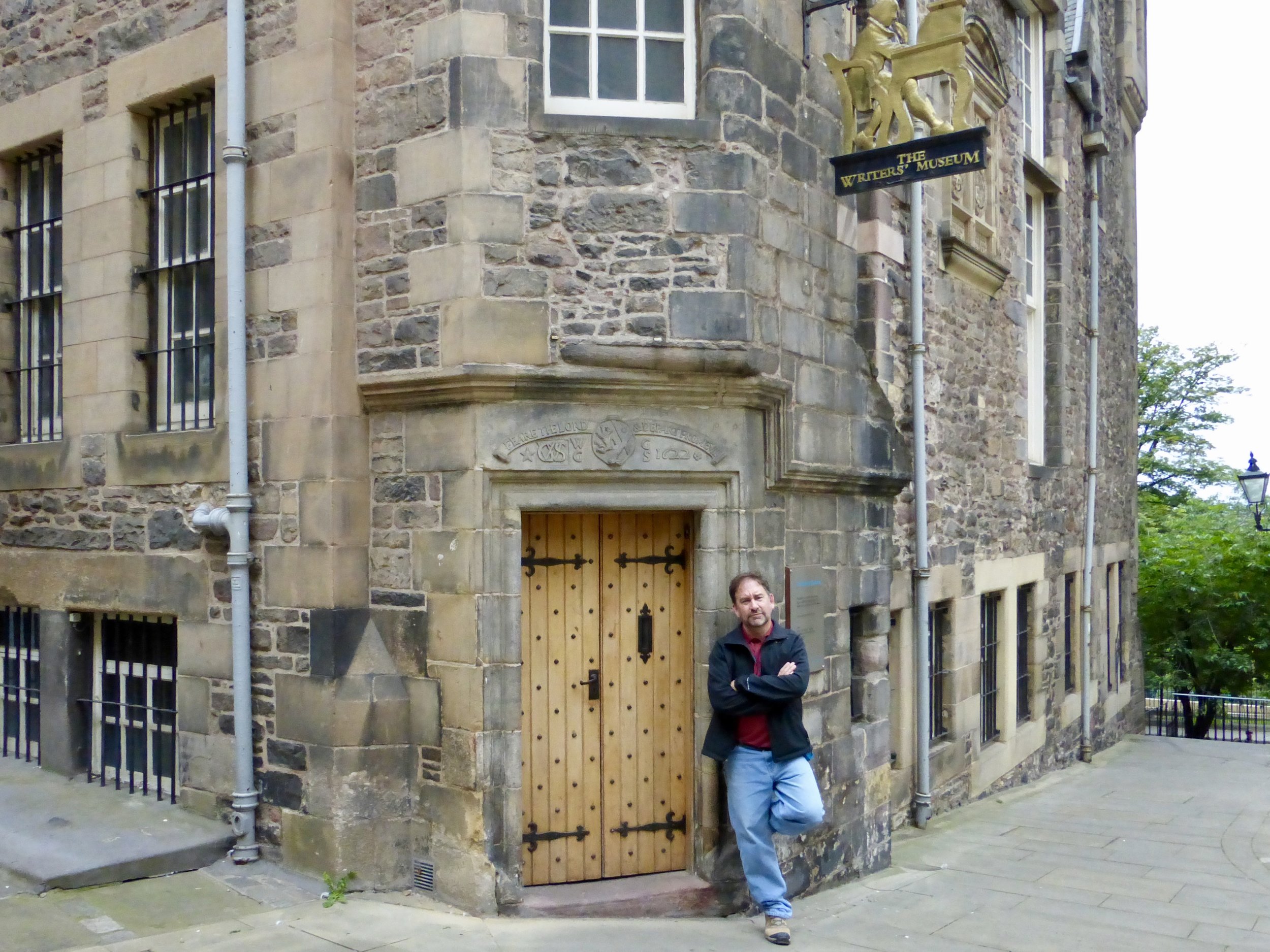 Me locked out of the Writers Museum in Edinburgh.