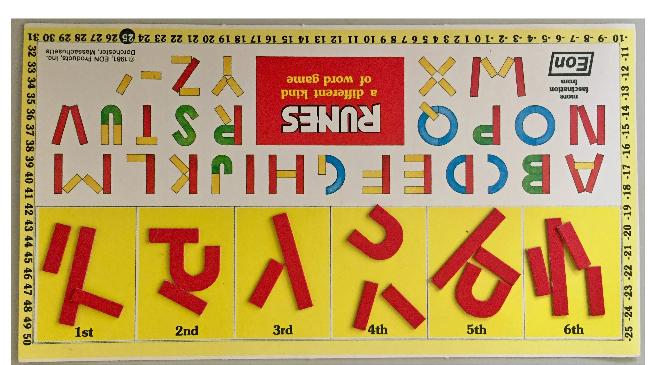 note - letter pieces were all one color…