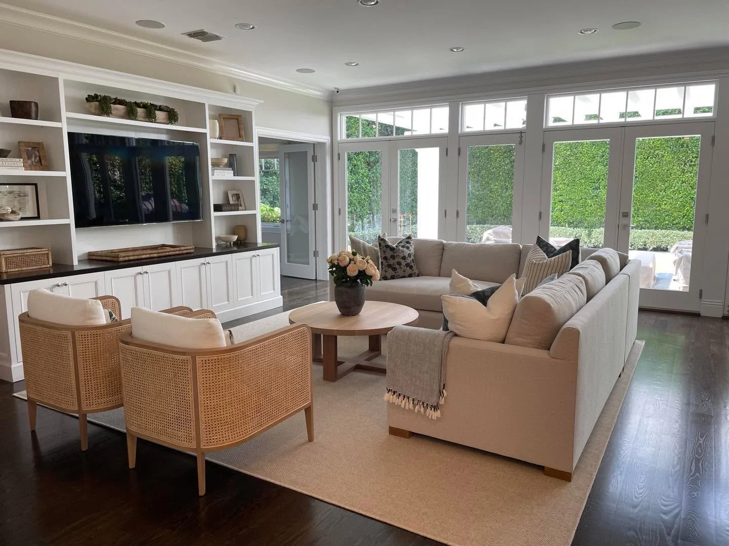 Loving this beautiful room we created for the sweetest family. Peep the couch you made me @sofastablesandmore and the stunning coffee table you made me @sltwtr_company and your fabulous pillows @danielleoakeyshop