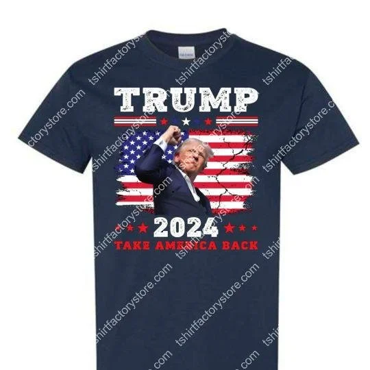 T-shirt Politique Donald Trump Campagne Réélection 2024 - 100% Coton, Tailles S à 5XL - Neuf Avec étiquettes