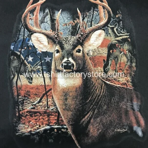 Deer T-Shirt Design US Flag Background 