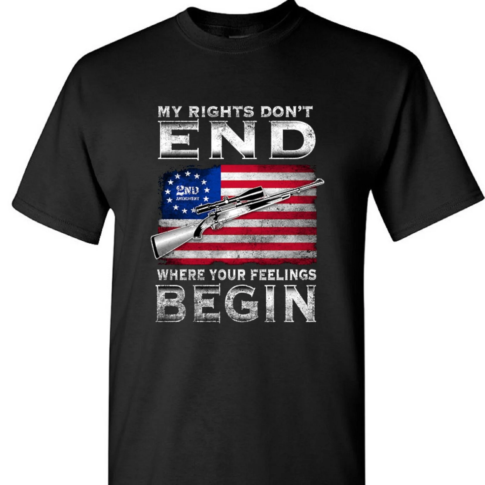MY RIGHTS DON'T END WHERE YOU'RE FEELINGS BEGIN T-SHIRT