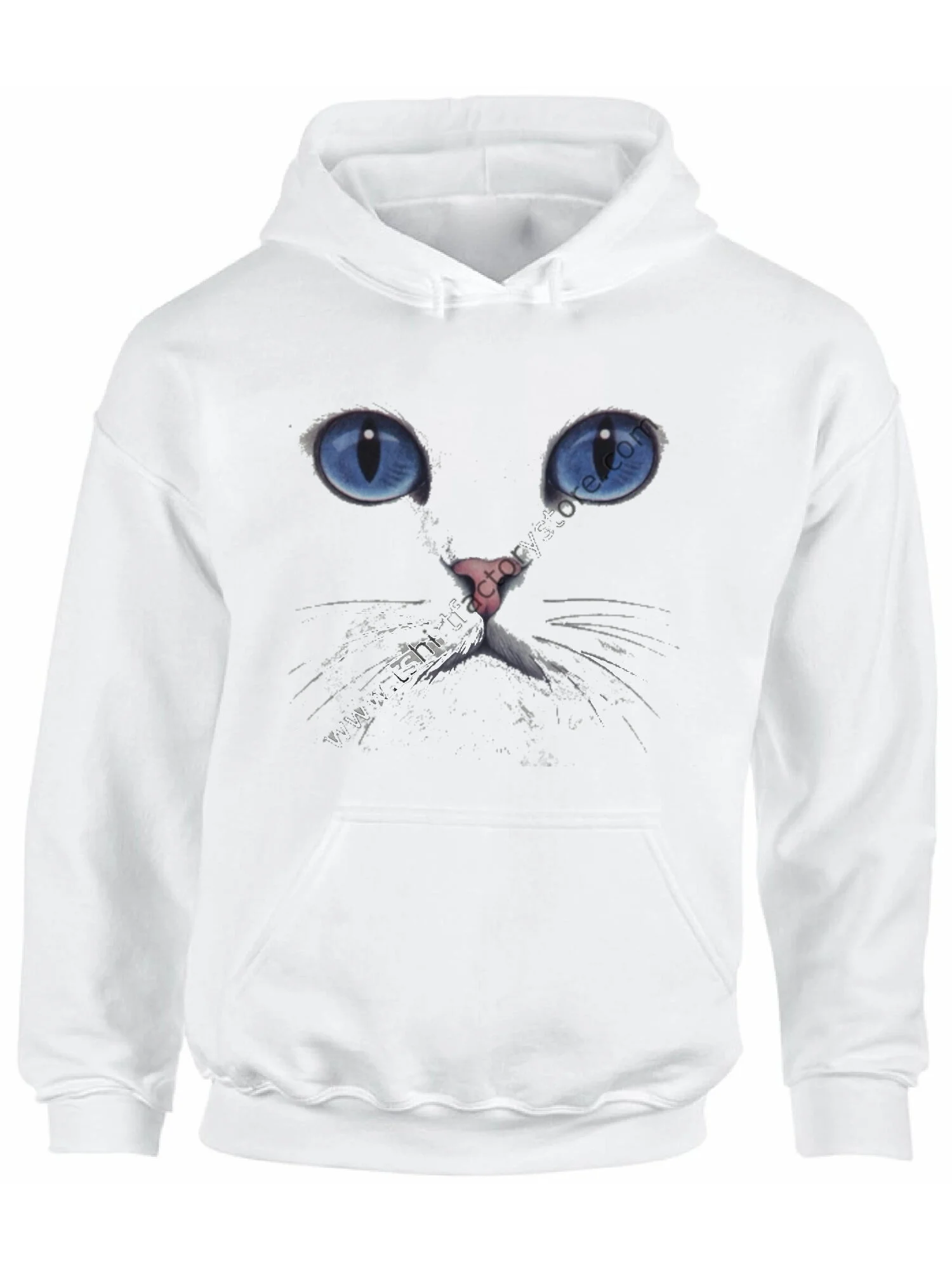 Cat's Face With Blue Eyes Hoodie
