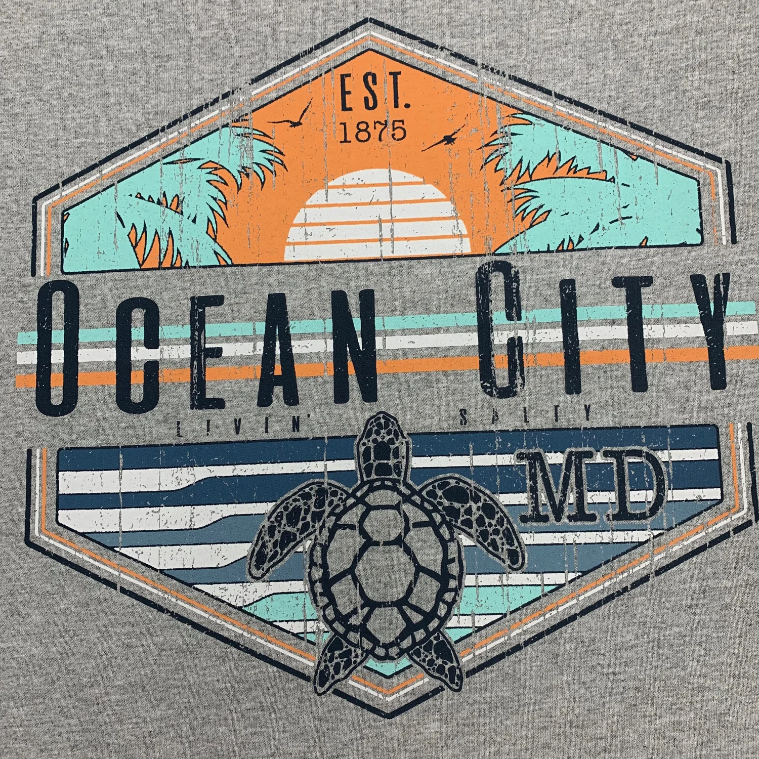 Ocean City MD Livin' Salty Turtle — T-Shirt Factory: Shop Printed