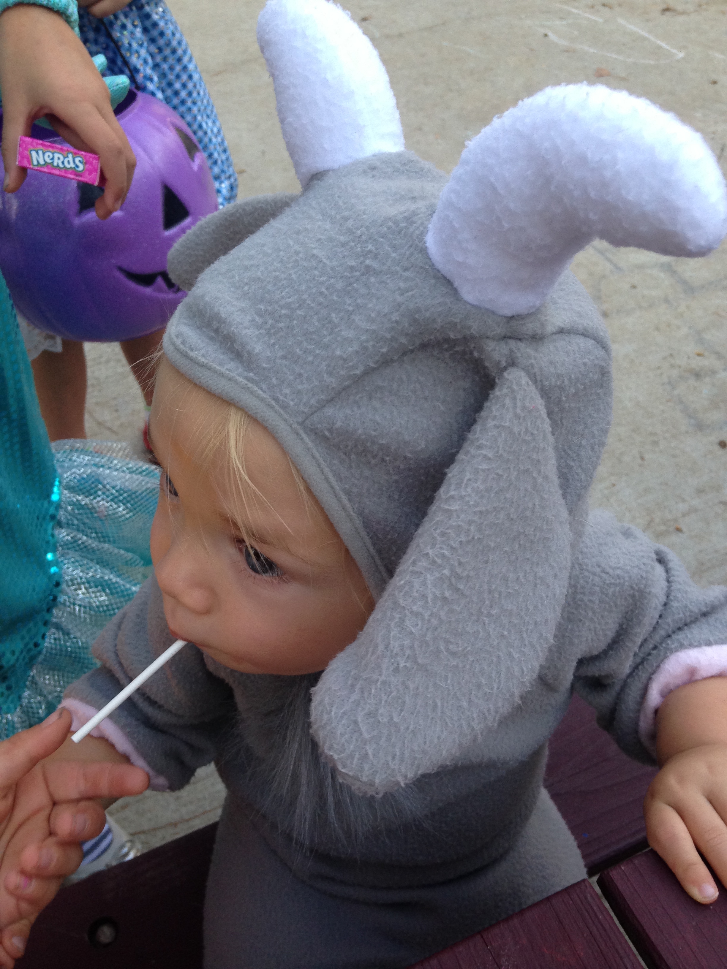 Rigby's first candy (he opened it up, sat down at the table, and ate it all by himself)!