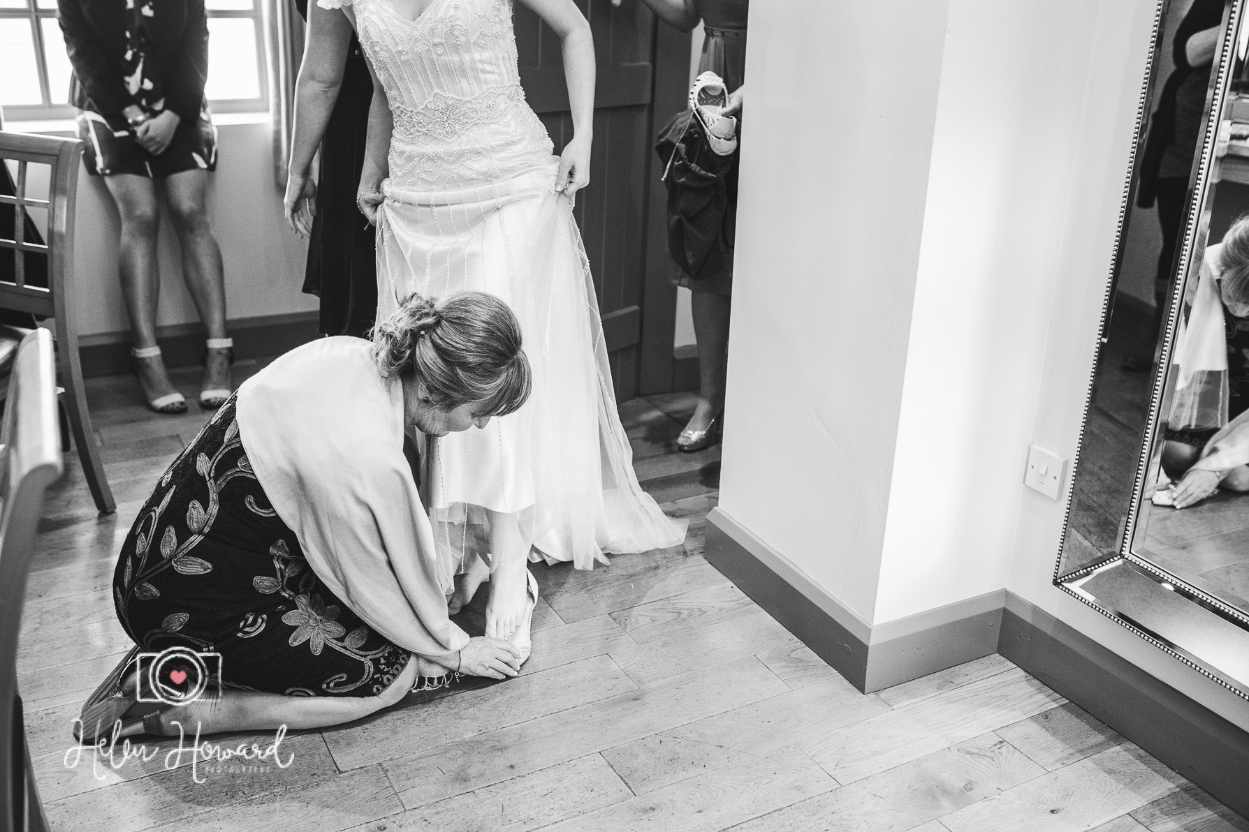The bride getting ready