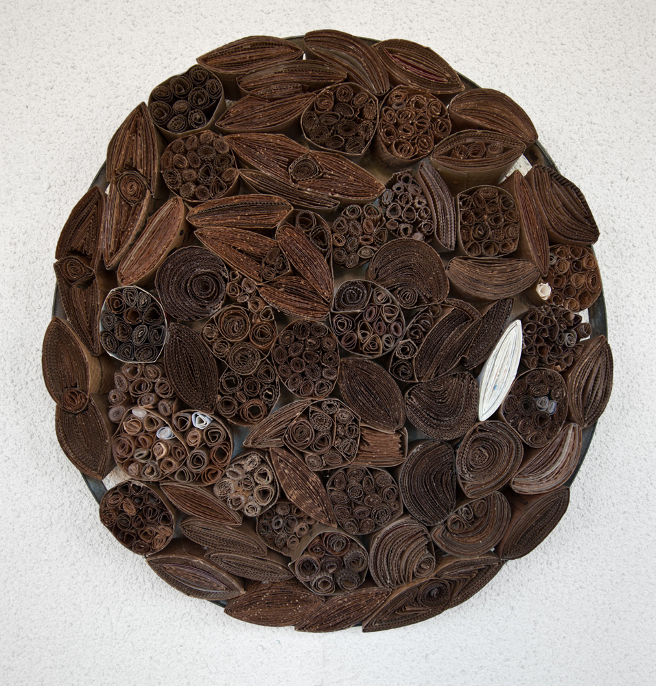 Venti Iced Salted Caramel Mocha Latte found cardboard and metal, w 25" x d 3.5"