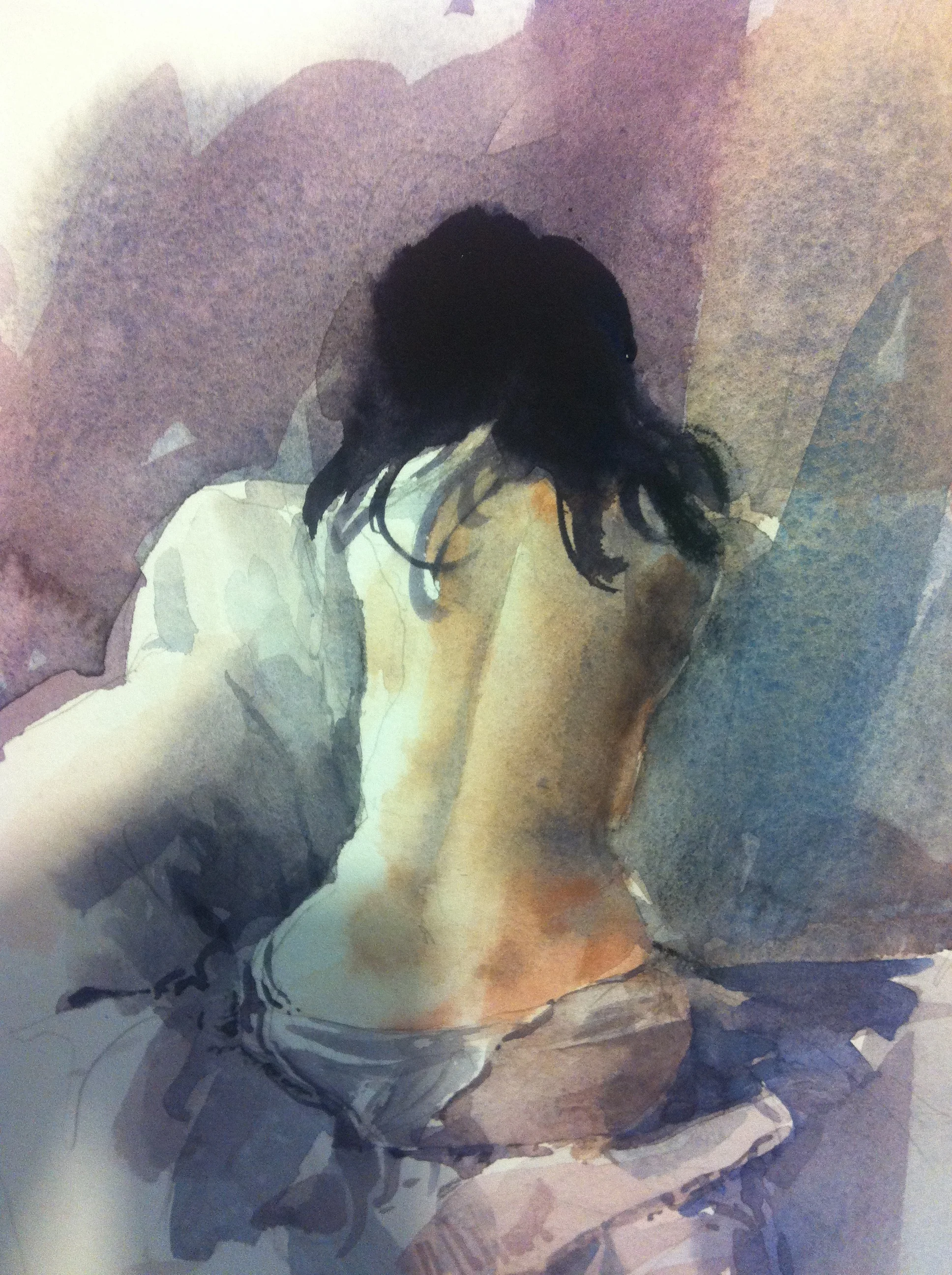  partial nude - seated back view 