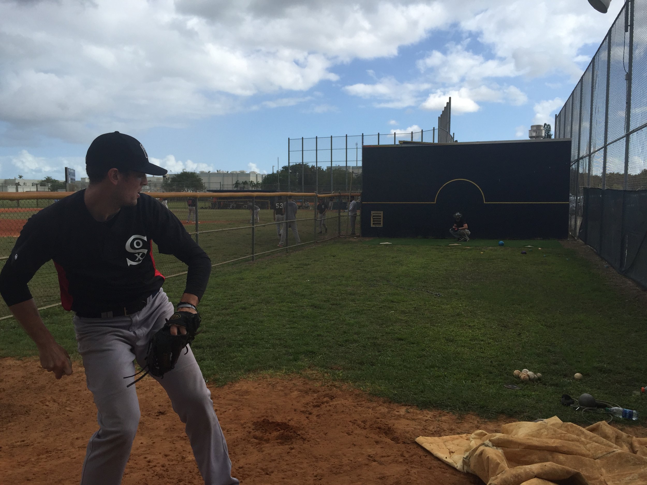  SJ warming up prior to going two innings with 6 k's. 