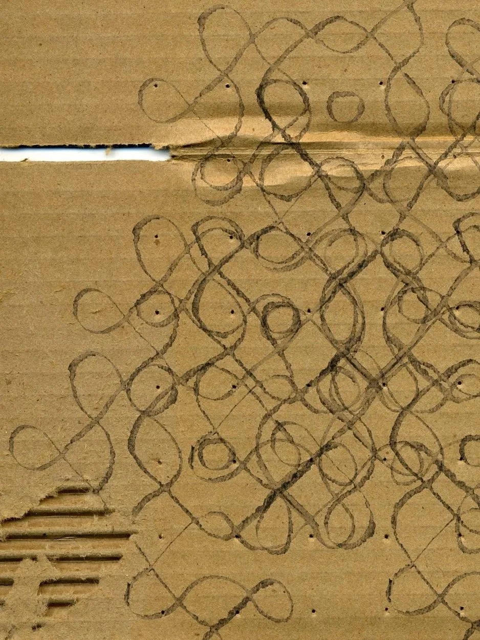 (2006) Ink on cardboard. For Vijay Iyer and Rudresh Mahanthappa for their album Raw Materials, on Savoy Jazz.