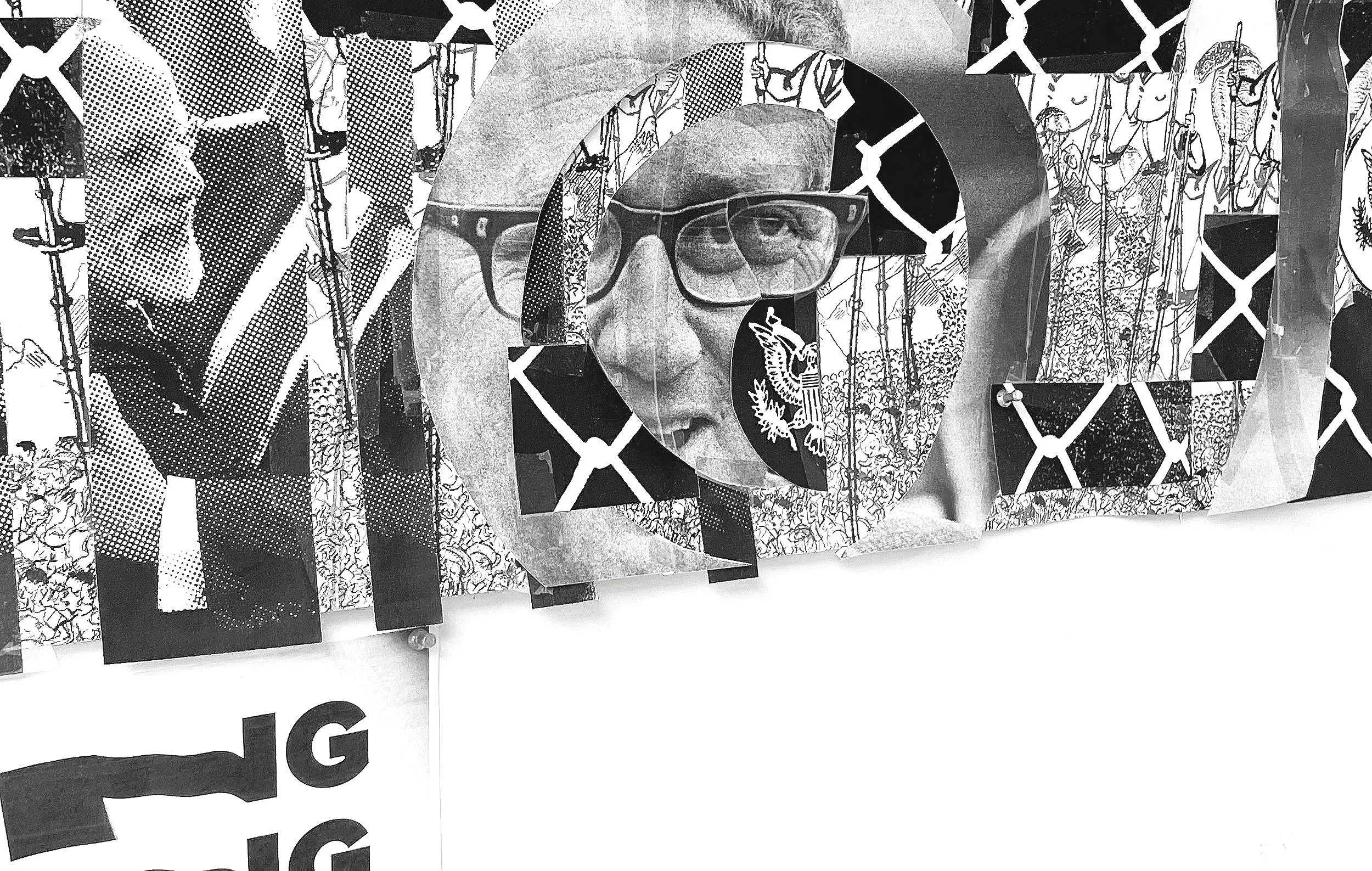 (2021)  Why Are We Americans   53" x 10.25, Collage